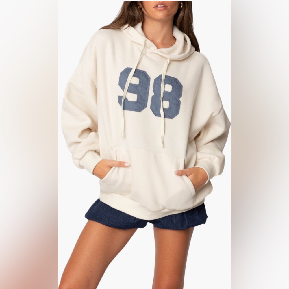 Edikted 98 Oversized Cotton Blend Graphic Hoodie